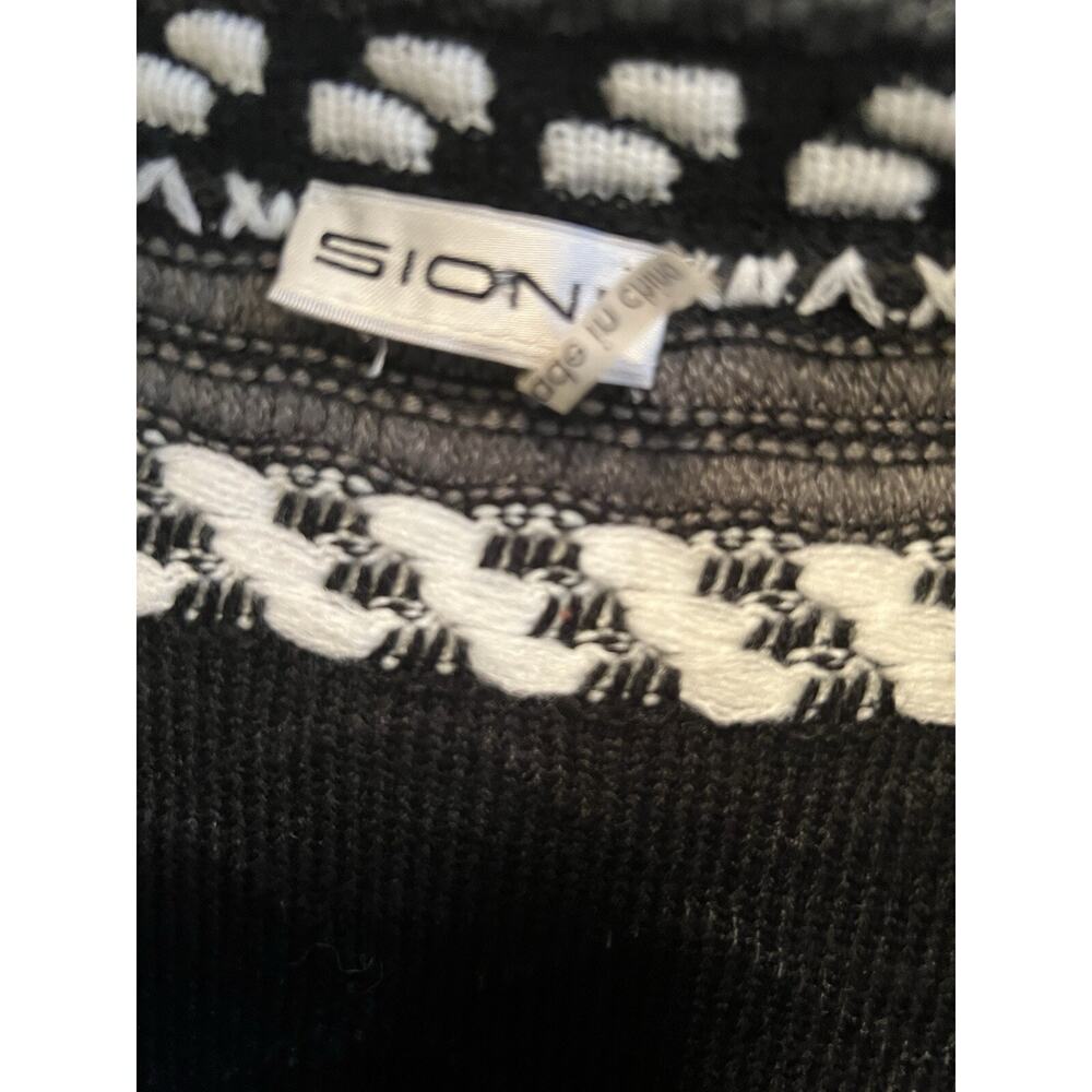 Womens Black Gray Jacquard Open Front Cardigan Size L Boho Aztec - Picture 6 of 11